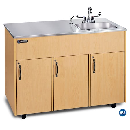 Ozark River Mfg Advantage Maple Hot & Cold Water Portable Sink w/Stainless Top ADAVM-SS-SS1DN